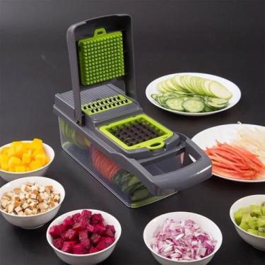 Imagem de Fatiador de Legumes Cortador Inox Frutas Verduras Novo Nicer Dicer Plu