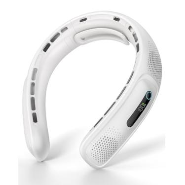 Imagem de Jkjoy Ventilador de Pescoço Portátil 4 Turbo, Sem Lâmina, Recarregável por Bateria de 4000 mAh, 3 Velocidades, Branco, Preto, Prata