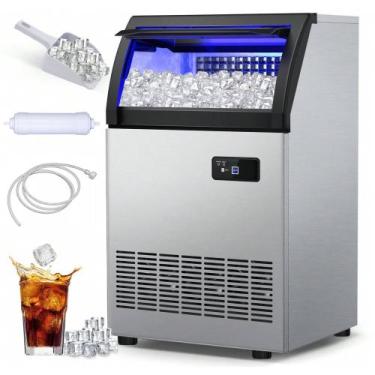 Imagem de Máquina Gelo Mini 2c2cm Industrial 60kg Cubo Inox Filtro Pá - TermoTec