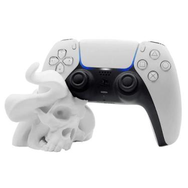 Imagem de Suporte de Controle PS5 Estilo Caveira - 3D Think BR, Cinza