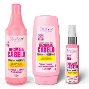 Imagem de Kit Forever Liss Shampoo Condicionador Sérum Desmaia Cabelo