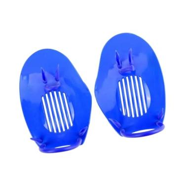 Imagem de Colaxi Papdles de mão para nadar para crianças adultos equipamentos de exercício de piscina profissional Flippers de nadadores de nadar para natação de colo , Azul
