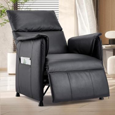 Imagem de Garvee Cadeira reclinável com função de memória de couro PU, sofá reclinável único ajustável com controle remoto para adultos, assento de home theater e poltrona para sala de estar/escritório (preto,