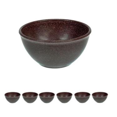 Imagem de 6un TIGELA 300ml BOWL CUMBUCA VASILHA CALDO MARROM ESCURO - Evo