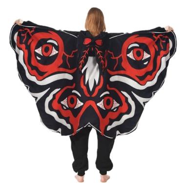 Imagem de YUTCOTC Pijama de mariposa, macacão de mariposa, cosplay, unissex, fantasia de festa, Pijama macacão Red Wings Mothman, P