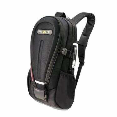 Imagem de Niche Mochila rígida para motocicleta, mochila reflexiva, 20 L, para motociclismo, deslocamento, ciclismo, 100% impermeável, refletiva, capa de chuva de segurança incluída NMO-2224