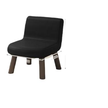 Imagem de Cadeira de couro PU pequena confortável com design ergonômico para uso doméstico e escritório (preto)