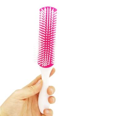 Imagem de 4 cores escova feminina desembaraçante estilo escova de cabelo couro cabeludo massageador salão cabeleireiro liso cacheado molhado pente (02)