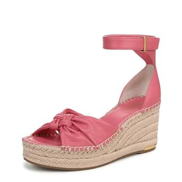 Imagem de Franco Sarto Sandália feminina Clementine Espadrille Wedge, Couro rosa morango, 38