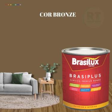 Imagem de Tinta de Parede Semi Brilho Marrom 800ml Brasiplus Acrilica Lavável. -