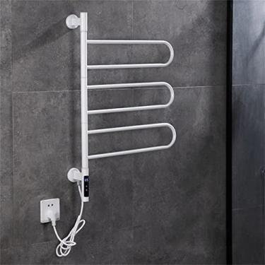 Imagem de Secador de toalhas rotativo aquecedor elétrico inteligente trilho aquecido acessórios de banheiro rack display digital (cor: tamanho B: conforme mostrado)