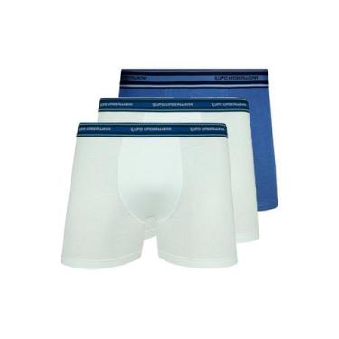 Imagem de Kit com 3 Cuecas Boxer Lupo 523-003 Colorido, Branco, G