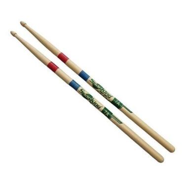 Imagem de Baqueta 7A Educativa Fitas Aro Prato Marfim Natural Spanking