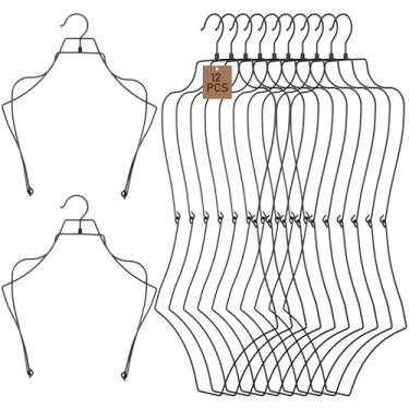 Imagem de Leinuosen 12 peças de cabide de roupa de banho, lingerie, biquíni, suporte de exibição em forma de corpo para pendurar lingerie com gancho giratório para exibição de roupas, casacos, preto