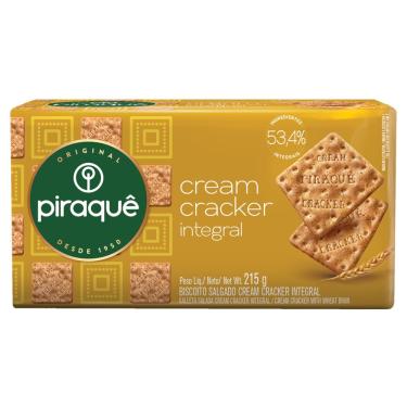 Imagem de Biscoito Cream Cracker Integral Piraquê 215g Fonte de Fibras