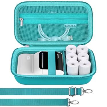 Imagem de RAIALL Capa M100 para impressora de etiquetas NelkoGlobal M100, bolsa de transporte portátil mini bluetooth térmica para adesivos, organizador de armazenamento rígido para etiquetas de impressora