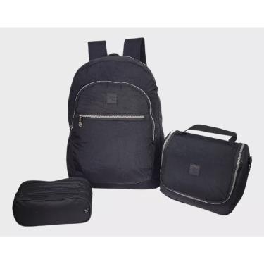 Imagem de Kit Mochila 3 Peças Juvenil Escolar Feminino Masculino