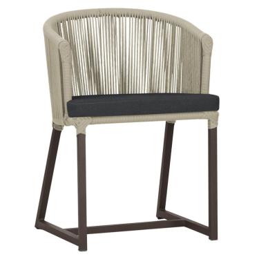 Imagem de Cadeira De Jantar Noronha Alumínio Marrom E11 Trama Original Rami