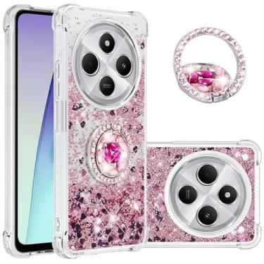 Imagem de Dinglijia Capa de ajuste fino para Xiaomi Redmi 14C 4G, capa para Xiaomi Poco C75, capa de proteção de silicone com efeito areia movediça líquido com glitter para Xiaomi Poco C75/Redmi 14C 4G, WZ ouro