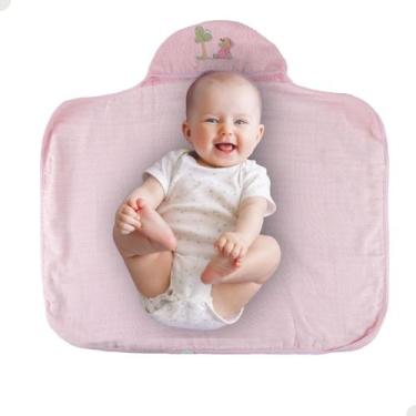 Imagem de Toalha de Banho Bebê com Capuz Macia Bordada 100% Algodão - Casa com A