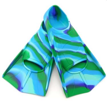 Imagem de Barbatanas de treinamento de natação, nadadeiras infantis, nadadeiras confortáveis adequadas para crianças, iniciantes, meninas, meninos, adultos (2Z-Color Globe, PP)