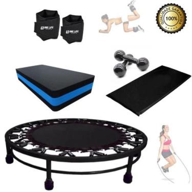 Imagem de Kit Aeróbico Mini Jump+Colchonete+Peso5Kg+Caneleira5Kg+Step - Infinity