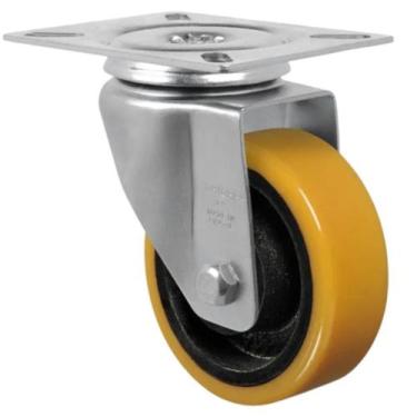 Imagem de Rodízio Giratório Placa Sem Freio Poliuretano 300 Kg 6 Pol 17,8 Cm De 