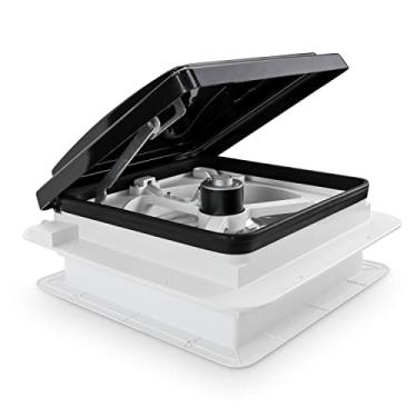 Imagem de Leisure Coachworks Ventilador De Teto Para Trailer De 11" X 11" Com Elevação Manual De 12 V, Elevação Manual Reversível Com Tampa Preta