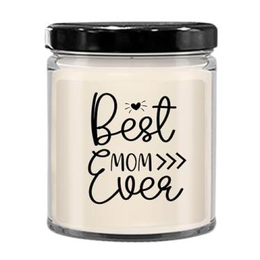 Imagem de Vela com citação inspiradora, presente para mãe, melhor mãe de todos os tempos, vela de cera de soja, vela novidade derramada à mão, ideia de presente de cesta de aniversário e Natal
