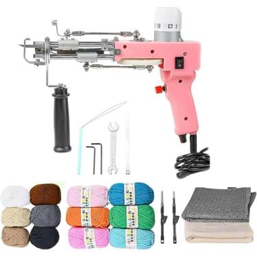 Imagem de LGEOELIAS Kits de Arma de Tufagem, 2 em 1-Loop-Tufting-Gun, Arma de Tufagem Elétrica Máquina de Tecelagem de Tapete Flocagem com Fio, Pano de Tufagem e Pano de Apoio, para Bancada de Trabalho Móvel -