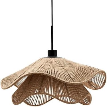 Imagem de Lustre Moderno Estilo Japonês Corda De Cânhamo Abajur Tecido à Mão Criativo Pendurado Luminária E27 Base 1 Luz Lâmpada Pingente Tecida Para Sala De Jantar, Cozinha Quarto, Entrada, Café, Ba