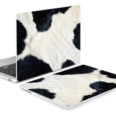 Imagem de QCzyc Capa de plástico compatível com MacBook Air de 15 polegadas M4 2025 2024 2023 versão A3241 M3 A3114 M2 A2941 com capa de teclado e adesivo de teclado Mac OS (pelo de vaca)