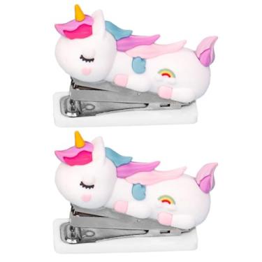 Imagem de VILLCASE Mini grampeador de 2 peças: lindo grampeador de mesa - design animal - para material de escritório doméstico material de professor escolar para clipes de papel
