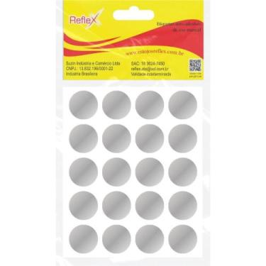 Imagem de Etiqueta Redonda Prata 19MM Cartela com 140 Unidades - Reflex