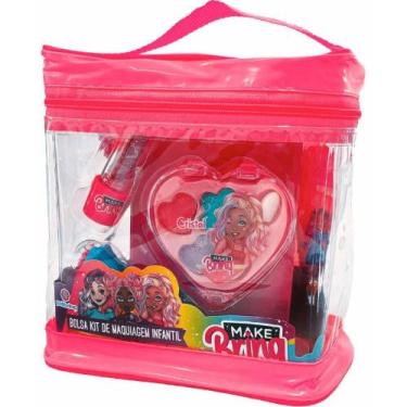 Imagem de Kit Maquiagem Infantil Make BRINQ Necessaire com 7 Peças - Polibrinq