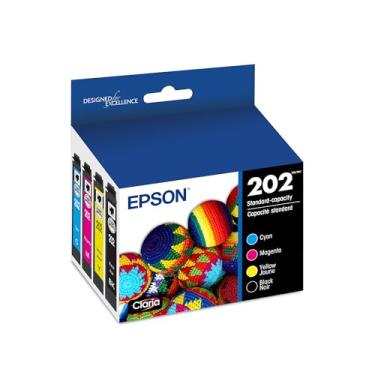 Imagem de EPSON Cartucho de tinta T202 Claria com capacidade padrão preto e colorido (T202120-BCS) para impressoras Epson Expression and Workforce selecionadas