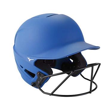 Imagem de Capacete de rebatida de softball Mizuno F6 adulto Fastpitch com máscara, real, pequeno/médio