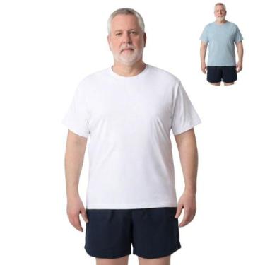 Imagem de Kit 2 Camisas Masculina Manga Curta Plus Size Malha Fria - Genérica, B