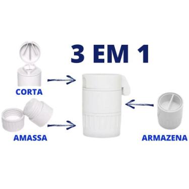 Imagem de Porta Comprimido Que Amassa E Corta 3 Funções Em 1 - Supermedy