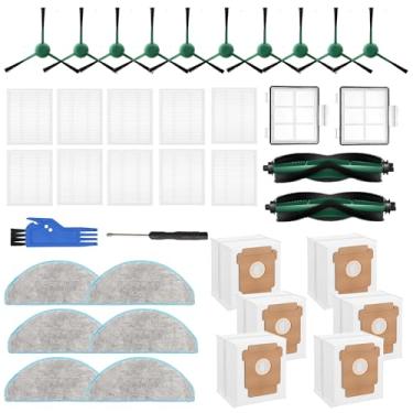 Imagem de JJ Neumann Peças de reposição compatíveis com iRobot Roomba Vacuum Essential Vac Q0520, Q011, Q0120 Essential Combo Y0140, Essential Combo Y0110, 10 filtros, 10 escovas, 6 sacos de poeira e 6