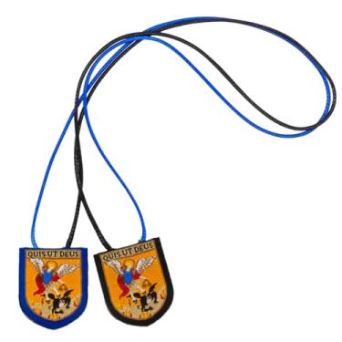 Imagem de VILLAGE GIFT IMPORTERS Escapulário de São Miguel com etiquetas em forma de escudo – Inclui panfleto português – São Miguel Arcanjo Defendei-nos no Combate, Small, Tecido, Sem Pedra Preciosa