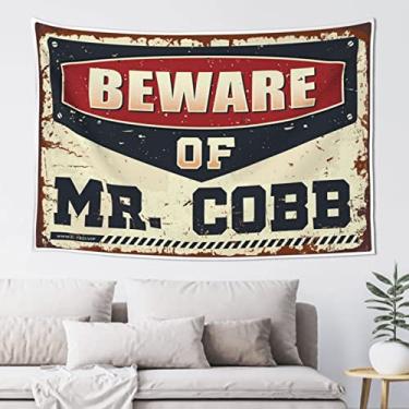 Imagem de PLOWS Decoração de bar engraçada Beware Of Mr. Cobb Tapeçaria de quarto decoração de pa...