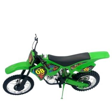 Imagem de Moto Brinquedo Dirt Bike Off-Road, Verde, Escala 1:12, Modelo Cross
