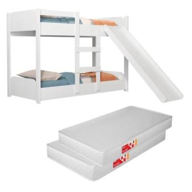 Imagem de Kit Completo Para Quarto Crianças Incluso Mini Beliche Escorregador Co