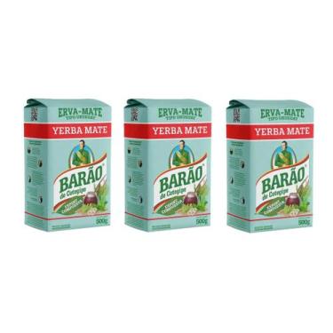 Imagem de Kit 3 Erva Mate Barão Tipo Uruguay Export Compuesta 500g - Barão de Co