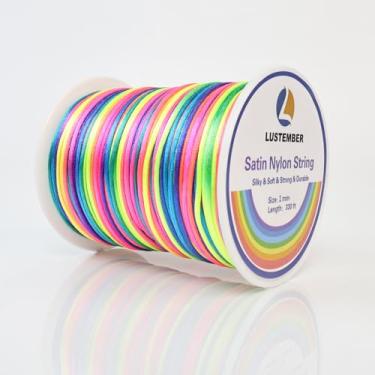 Imagem de LUSTEMBER Fio De Nylon Acetinado 330 Pés, 1 Mm, Macio E Sedoso, Durável Para Fabricação Joias, Pulseiras, Miçangas, Colares, Macramê, Kumihimo, Rabo Rato Artesanato Com Nó Chinês
