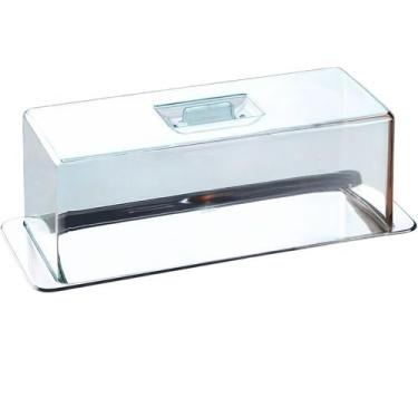 Imagem de Porta Pão Torta Bandeja Aço Inox Tampa Acrilica Brinox Atina