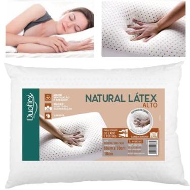 Imagem de Travesseiro Latex Duoflex Natural Alto Antialérgico Lavável Macio Firm