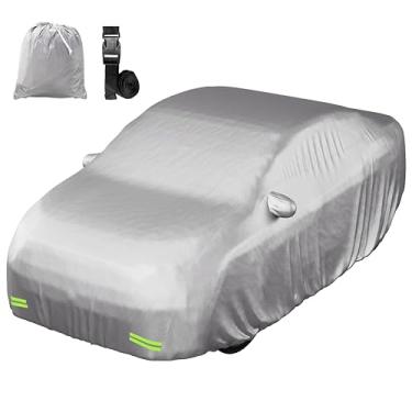 Imagem de Mockins Capa de carro sedã média 482.6 cm x 190.5 cm x 152.4 cm | Capa para carro interior e exterior macia de poliéster 190T para poeira, UV, chuva leve, neve e geada | Capas externas completas