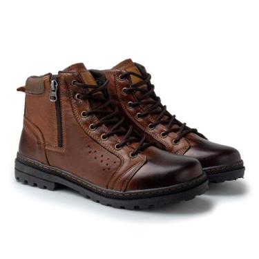 Imagem de Bota Masculina Cano Médio Couro Premium Moda Coturno Estilo - La Roche